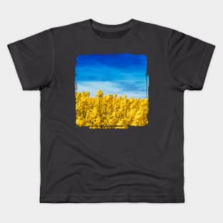 Yellow and Blue - Canola Field and Sky Kids T-Shirt